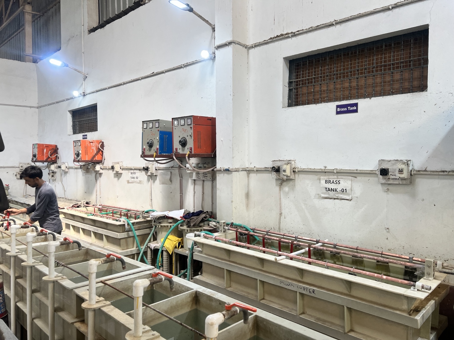 Brass and copper electroplating tanks