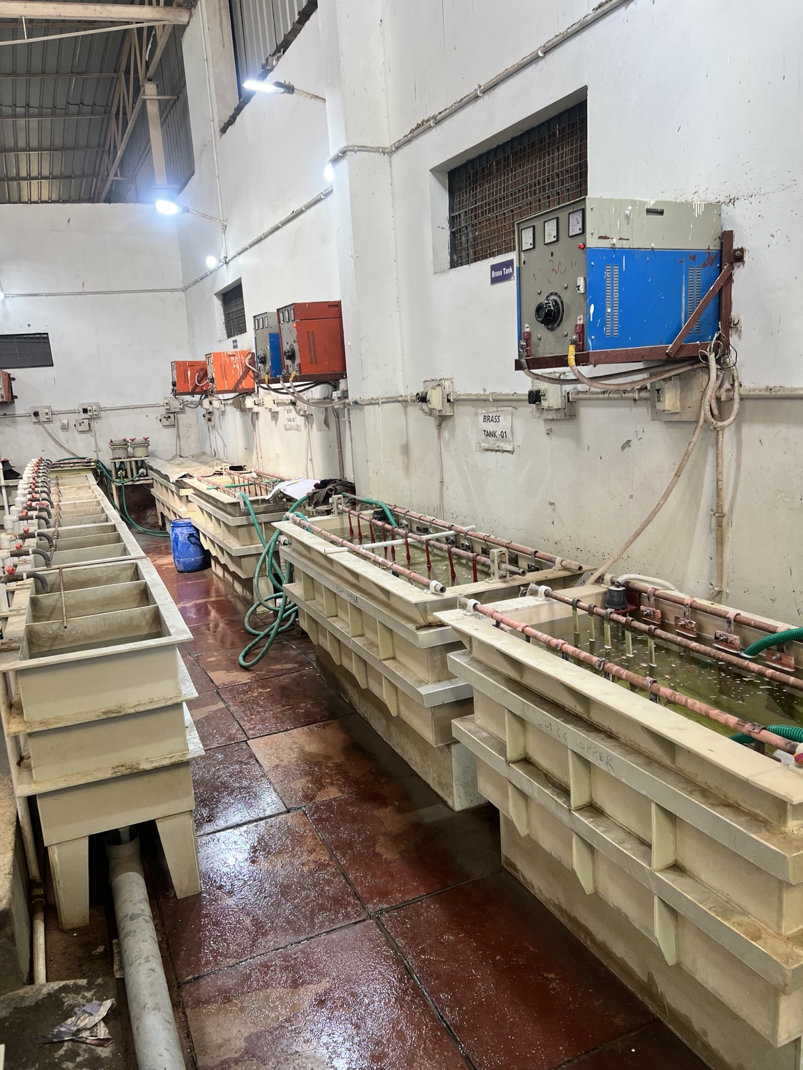 Electroplating tanks and rectifiers at Ashutosh Productions